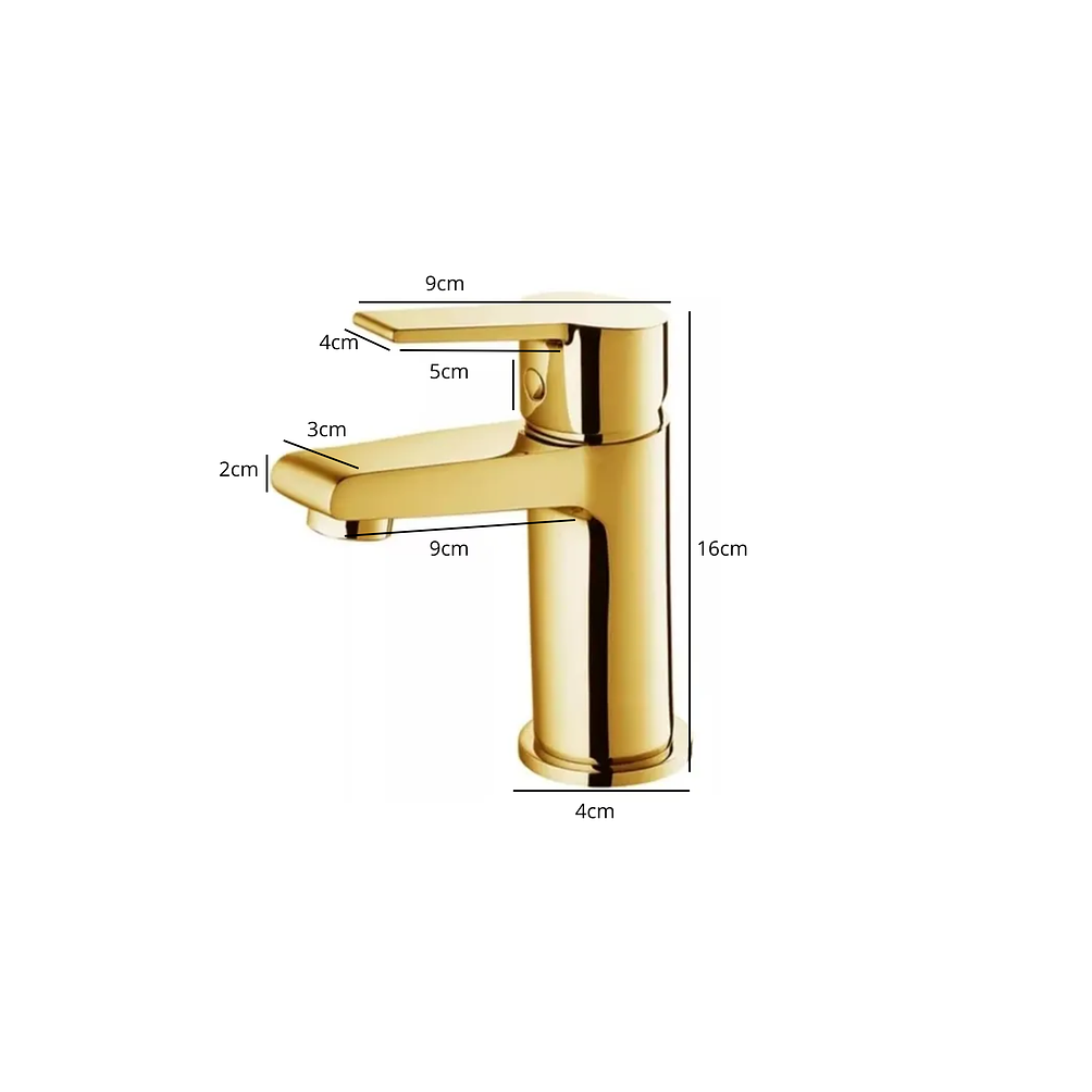 Llave Monomando Para Lavamanos Dorado  2