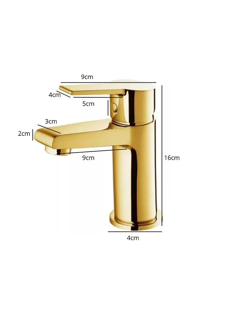 Llave Monomando Lavamanos Dorado 2