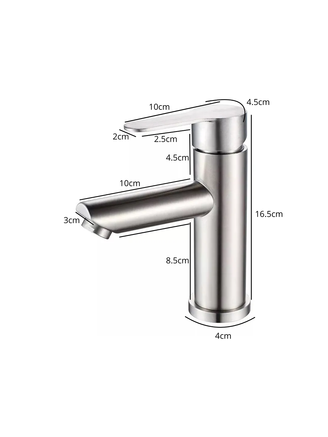 Llave Monomando Lavamanos Plateado 2
