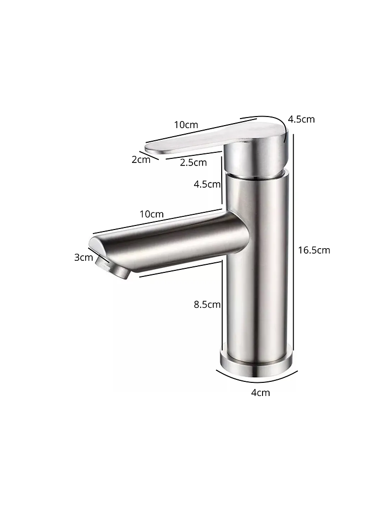 Llave Monomando Lavamanos Plateado 2