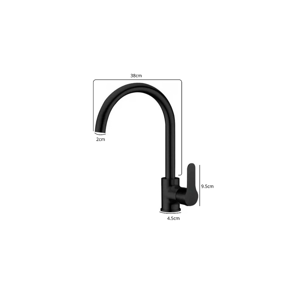  Llave Monomando Para Lavaplatos  Negro Mate 2