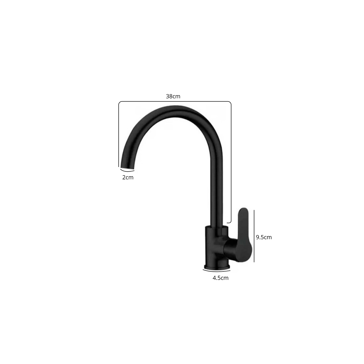  Llave Monomando Para Lavaplatos  Negro Mate 2