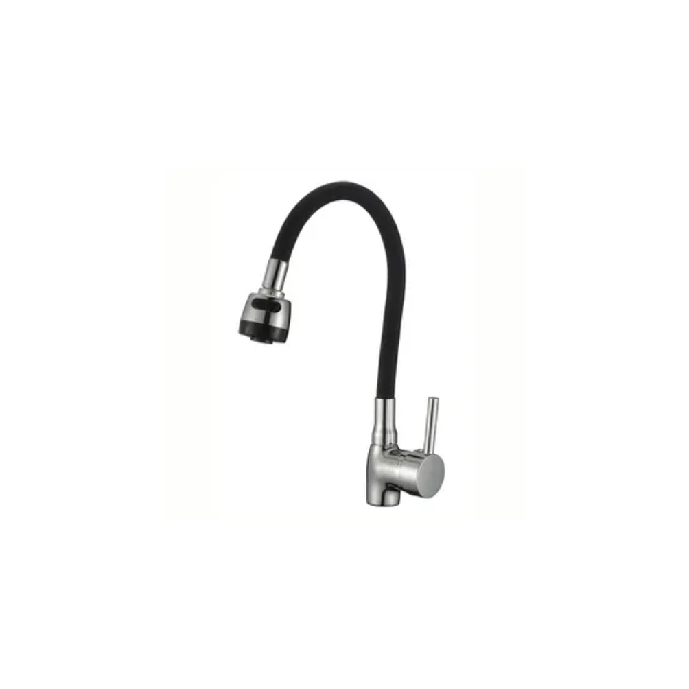 Llave Monomando Flexible Para Lavaplatos Negra 1