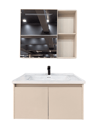 Mueble Vanitorio Con Espejo Led 80cm Caqui      