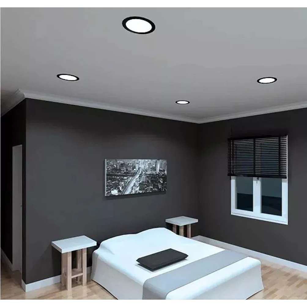 Panel Led Embutido Redondo 6W 6500K Negro 2