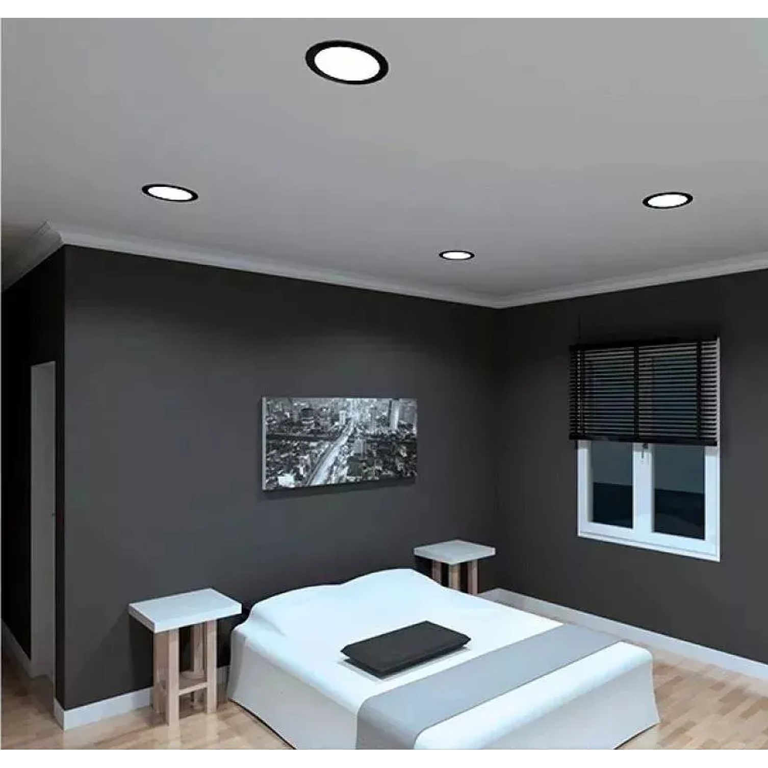 Panel Led Embutido Redondo 6W 6500K Negro 2