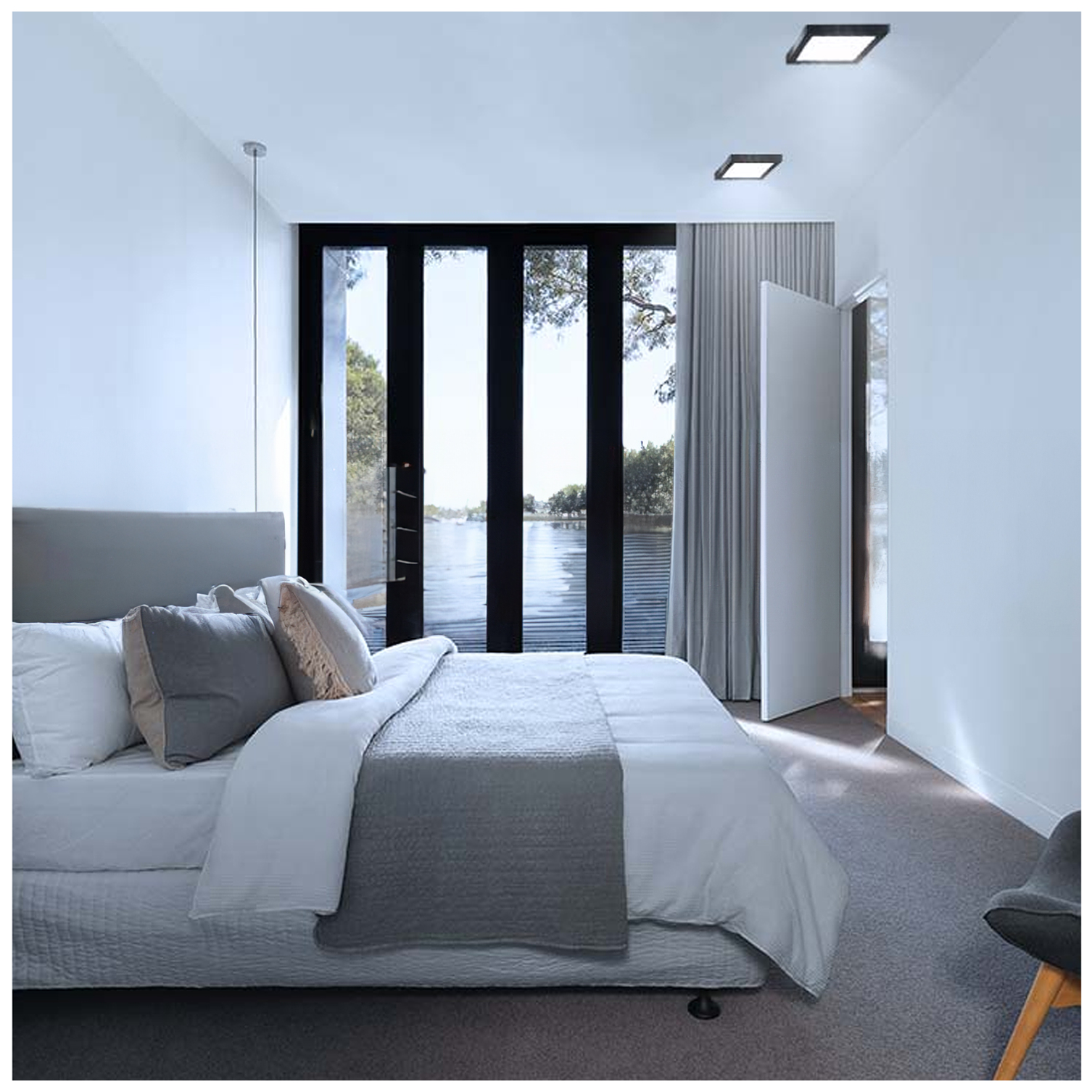 Panel Led Sobrepuesto Cuadrado 18W 6500K Negro 4