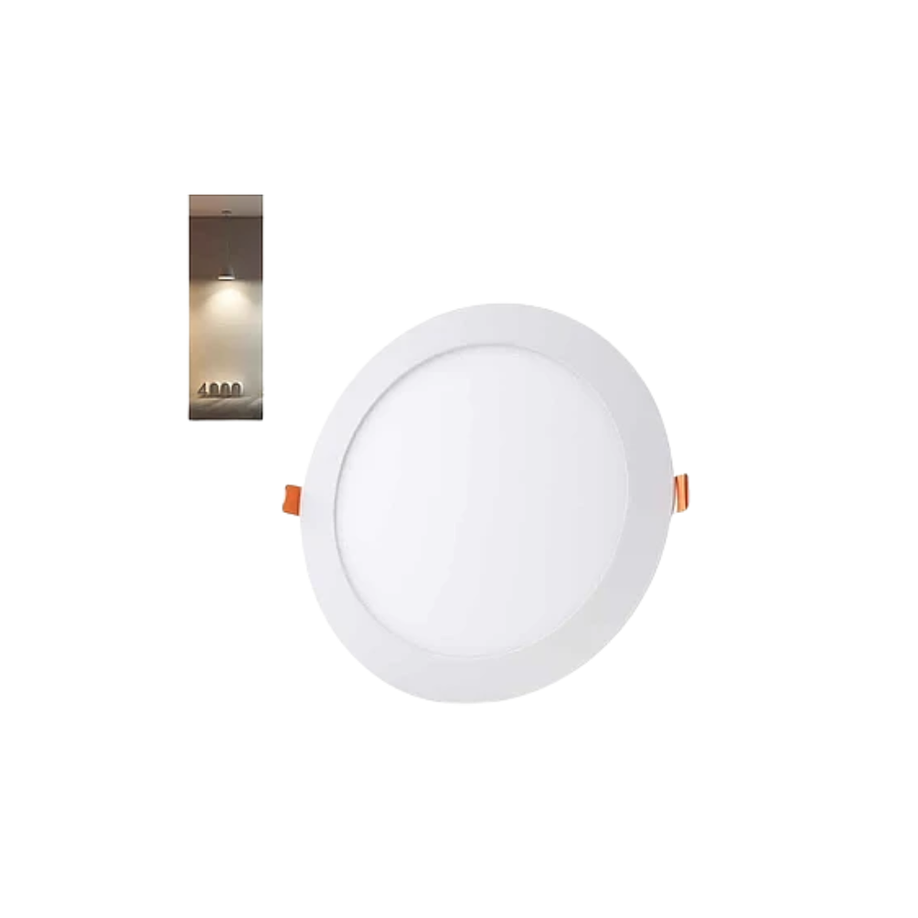 Panel Led Embutido Redondo 12W 3000K 1