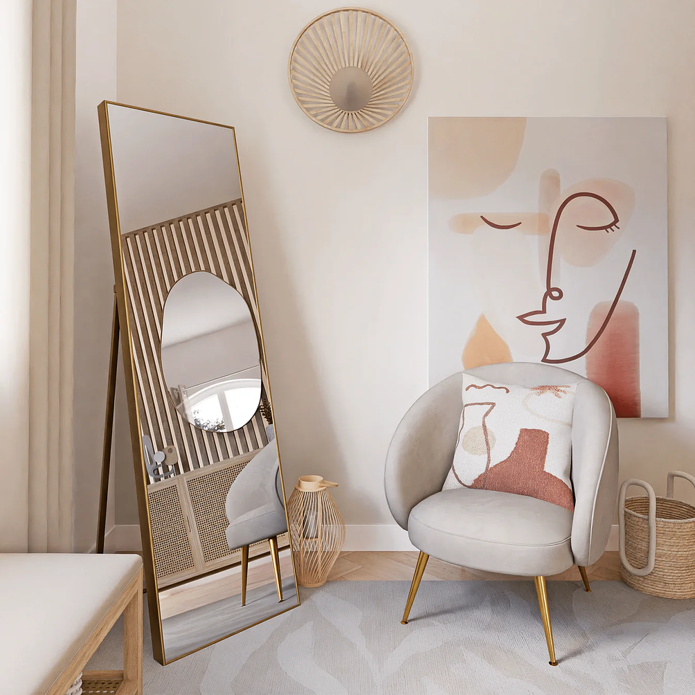 Espejo Cuerpo Entero Pedestal L09 Gold (Dorado) 70x180cm 4