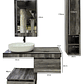 Mueble Vanitorio Flotante+ Estante + Mueble + Espejo y Lavamanos - Miniatura 3