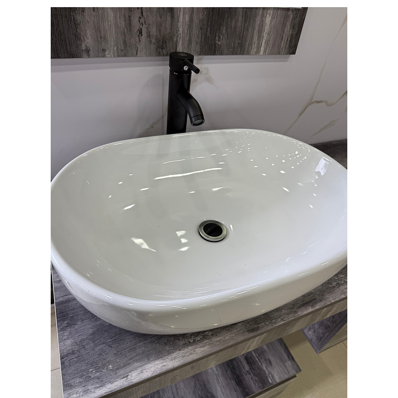 Mueble Vanitorio Flotante+ Estante + Mueble + Espejo y Lavamanos 4