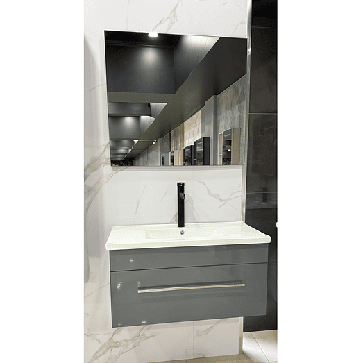 Mueble Vanitorio Con Espejo Gris 3