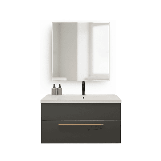 Mueble Vanitorio Con Espejo Gris 1