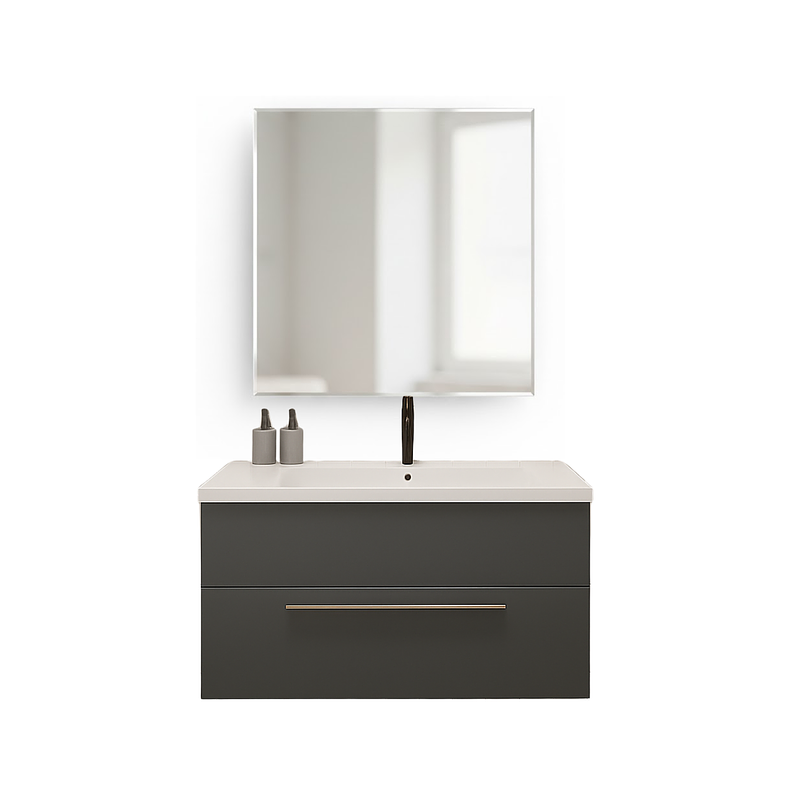 Mueble Vanitorio Con Espejo Gris 1