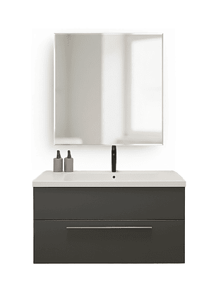 Mueble Vanitorio Con Espejo Gris