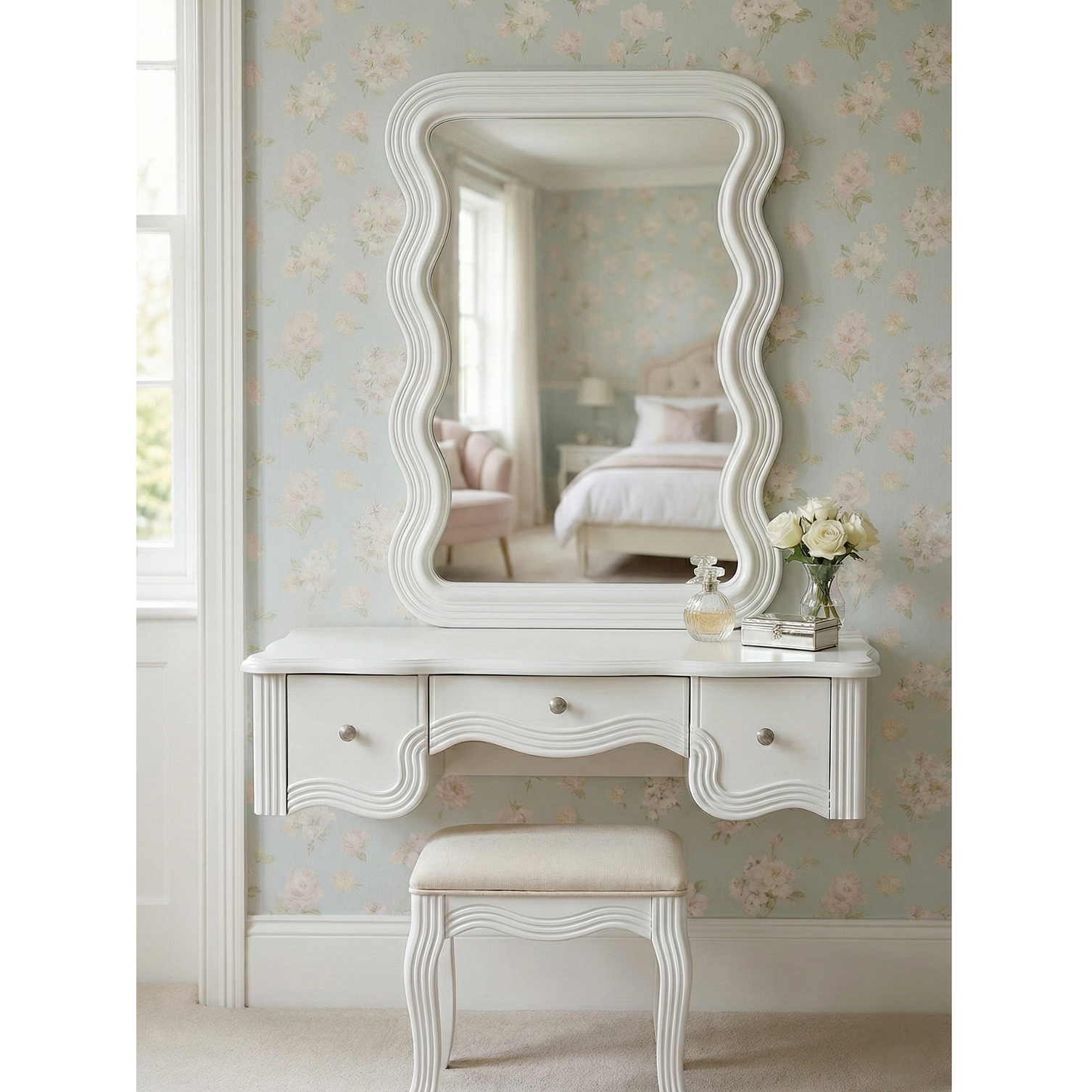 Espejo Decorativo Blanco 50x90cm 3