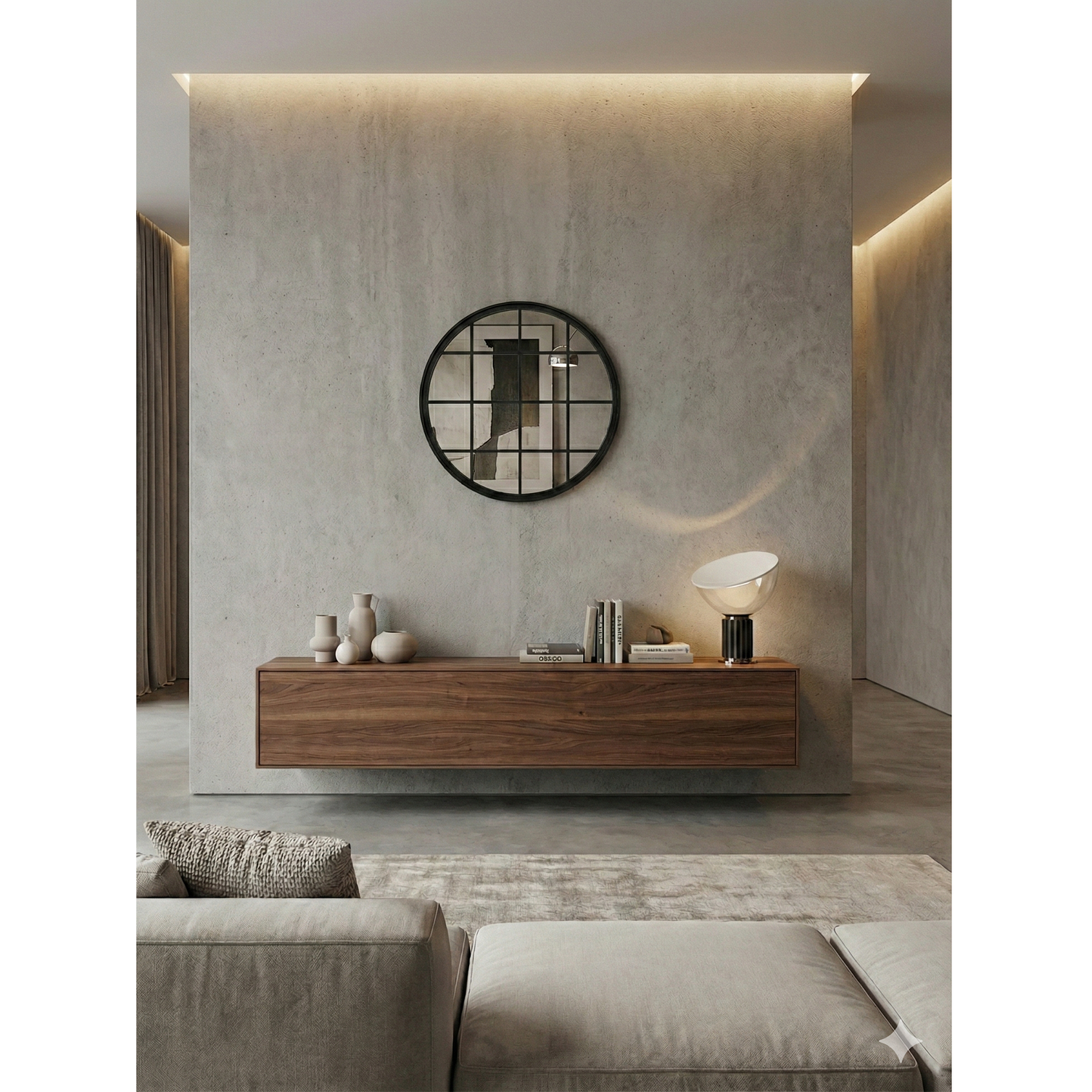 Espejo Decorativo Rejilla Negro 50 cm 2