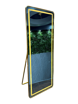 Espejo LED De Cuerpo Entero Con Pedestal L08 Gold 70x180cm