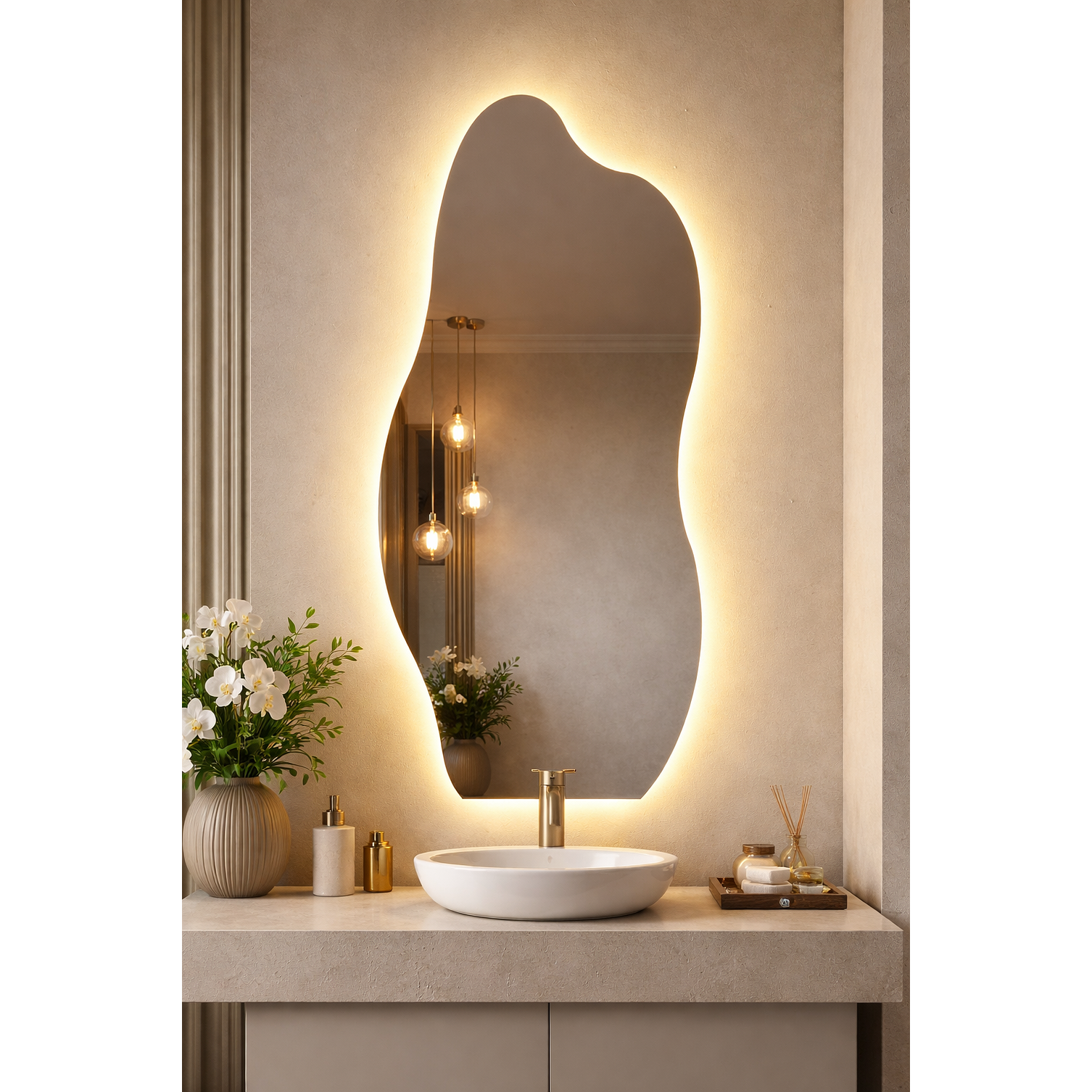 Espejo Led Irregular L10 Sin Marco 65x180 cm 6