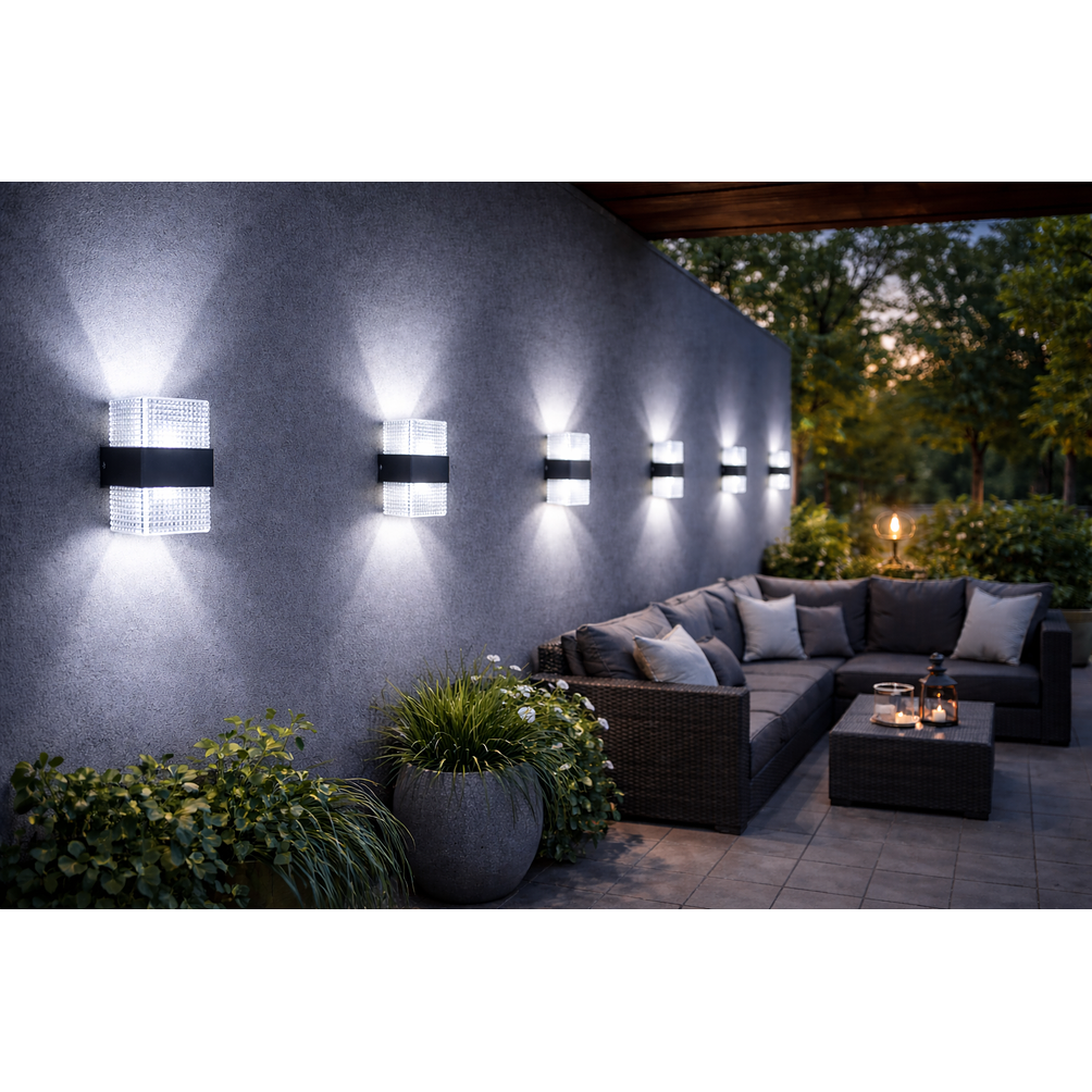 Aplique Catedral Cuadrado 9W Luz Fria 6500K 2