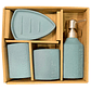 Set Accesorios de Baño 4 Piezas Cerámica Turquesa – Dispensador y Porta Cepillos - Miniatura 3