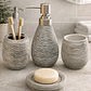 Set Accesorios De Baño 4 Piezas Cerámica Gris 380ML - Miniatura 2