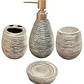 Set Accesorios De Baño 4 Piezas Cerámica Gris 380ML - Miniatura 1