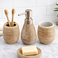 Set Accesorios De Baño 4 Piezas Cerámica Café 380ML - Miniatura 2