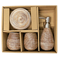 Set Accesorios De Baño 4 Piezas Cerámica Café 380ML - Miniatura 3