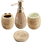 Set Accesorios De Baño 4 Piezas Cerámica Café 380ML - Miniatura 1