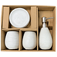 Set Accesorios De Baño 4 Piezas Cerámica Blanco 380ML - Miniatura 3