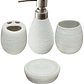 Set Accesorios De Baño 4 Piezas Cerámica Blanco 380ML - Miniatura 1