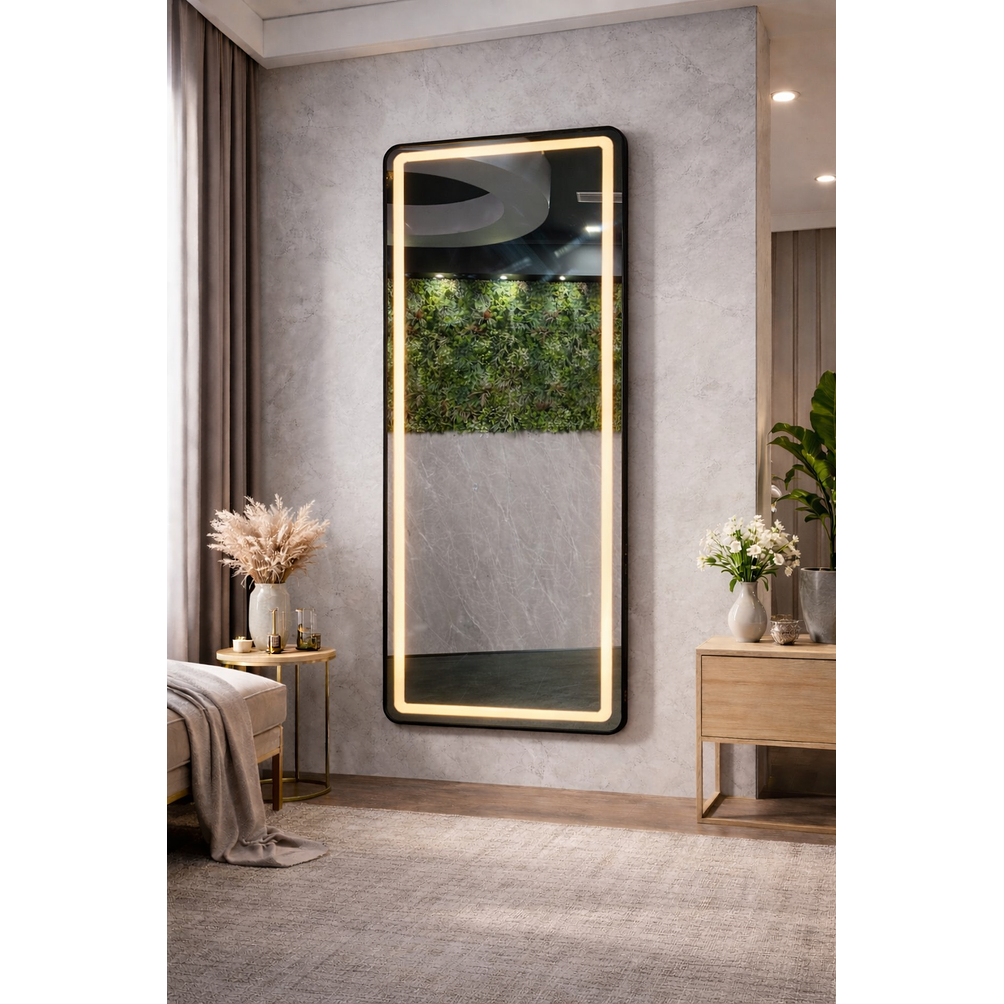 Espejo LED de Cuerpo Entero de Muro L08 Black 70×150 cm 5