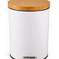  Basurero Blanco Con Pedal Cierre Suave y Tapa de Bambú 20L - Miniatura 1