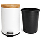  Basurero Blanco Con Pedal Cierre Suave y Tapa de Bambú 12L - Miniatura 4