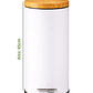 Basurero Blanco Con Pedal Cierre Suave y Tapa de Bambú 30L - Miniatura 2