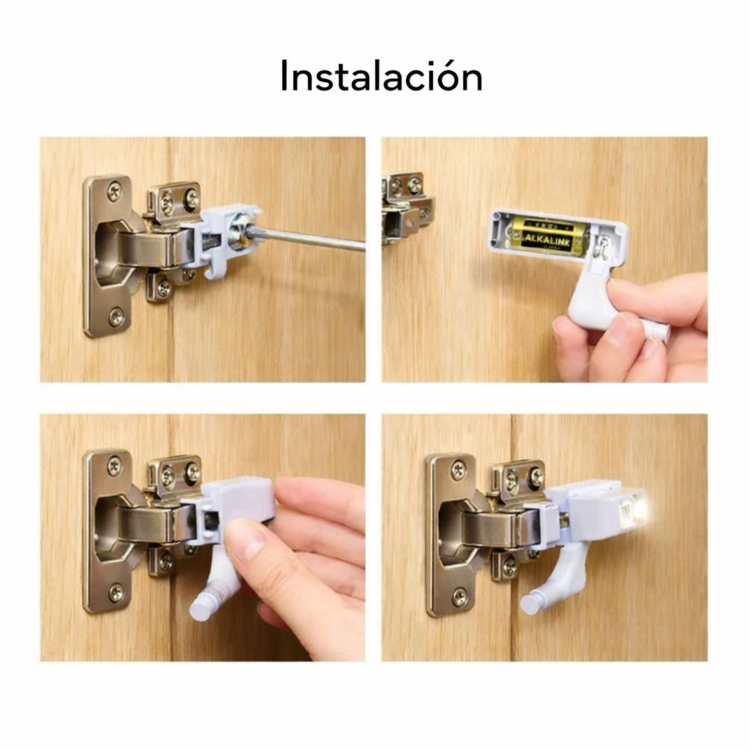  Mini LED Para Bisagras Con Sensor Luz Blanco Frio 6500K 5