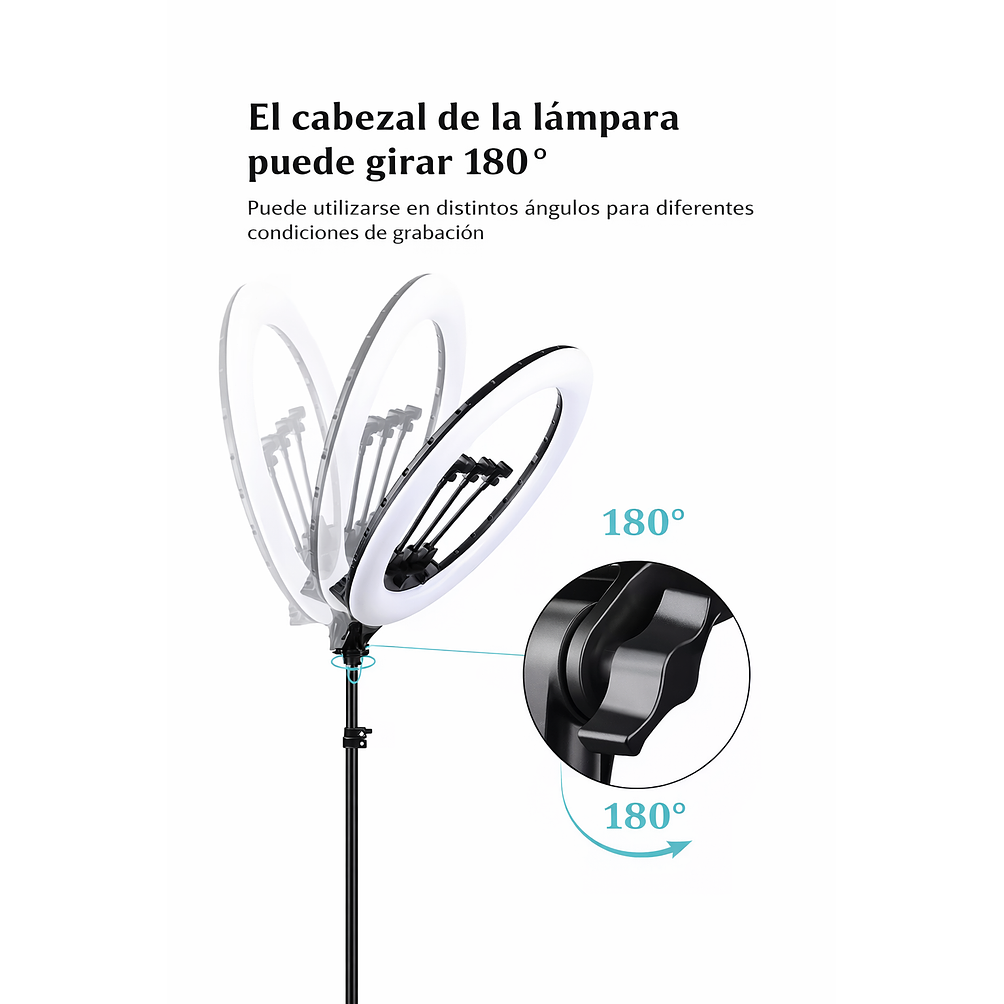 Aro de Luz LED Profesional 52 cm Con Trípode Ajustable 4