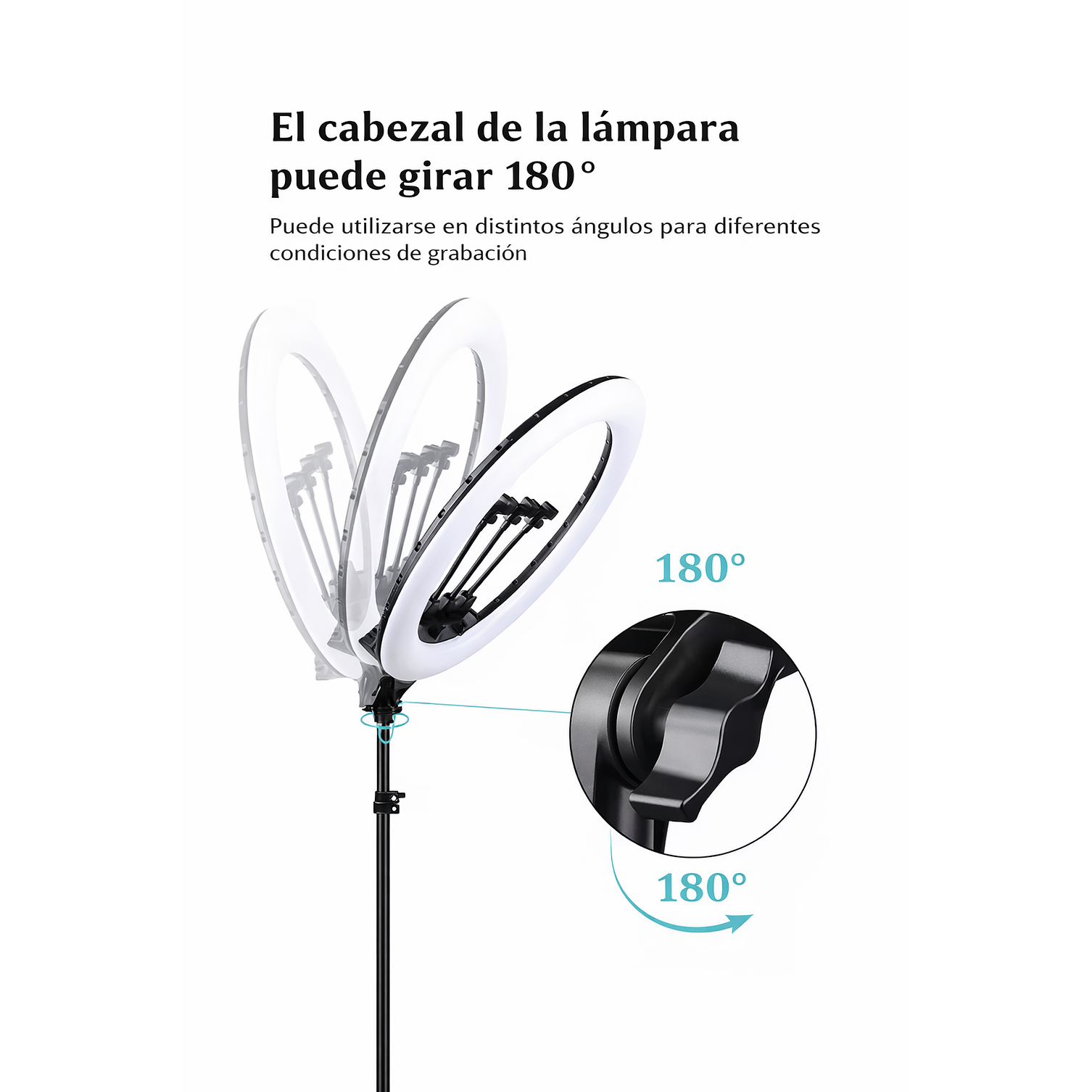 Aro de Luz LED Profesional 44 cm Con Trípode Ajustable 2