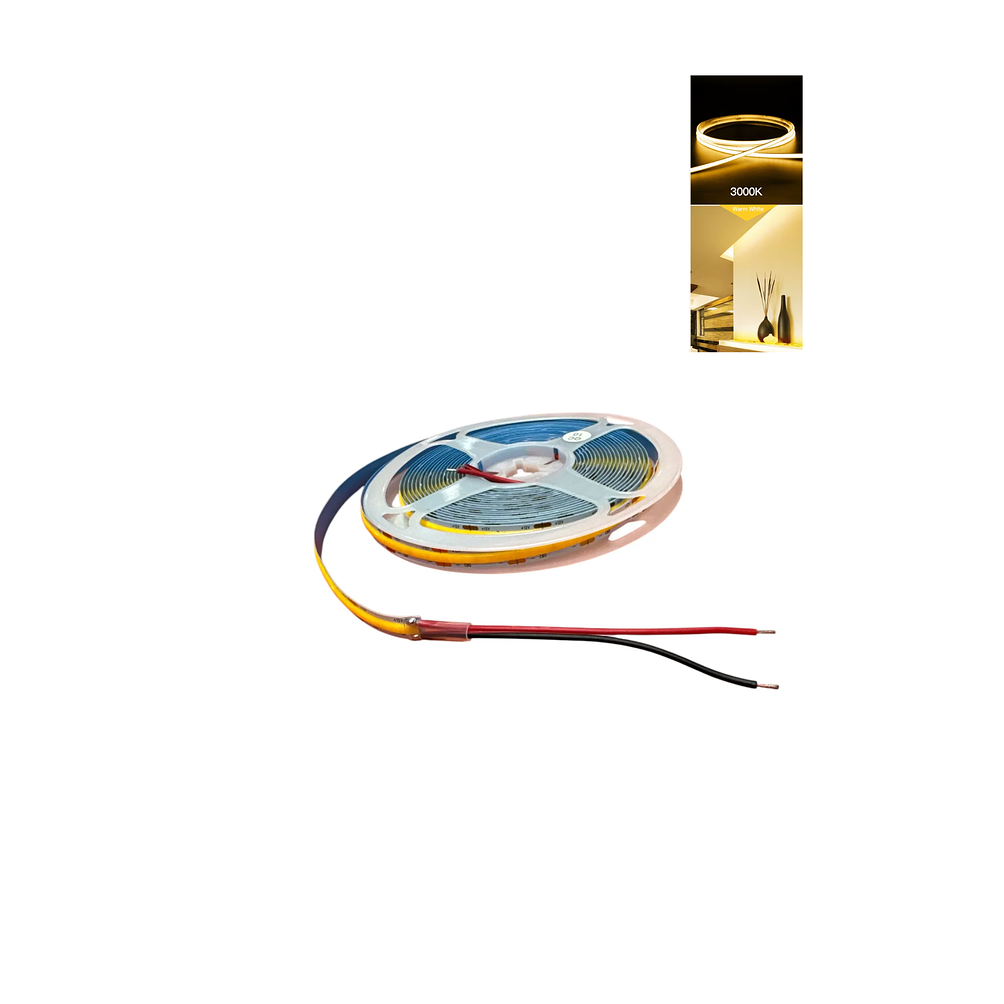Cinta LED COB Neón 5 Metros 12V Luz Cálida 3000K 1