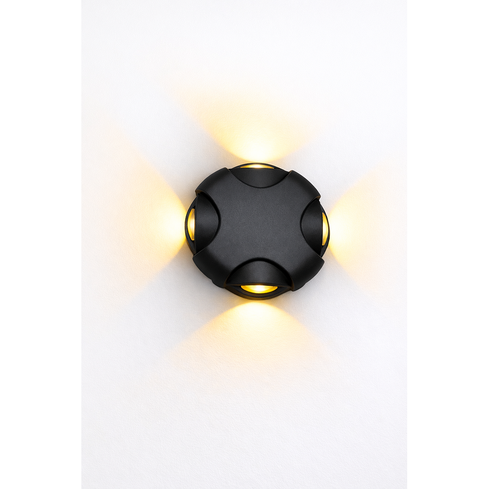  Aplique De Pared Negro 4W 3000K 1