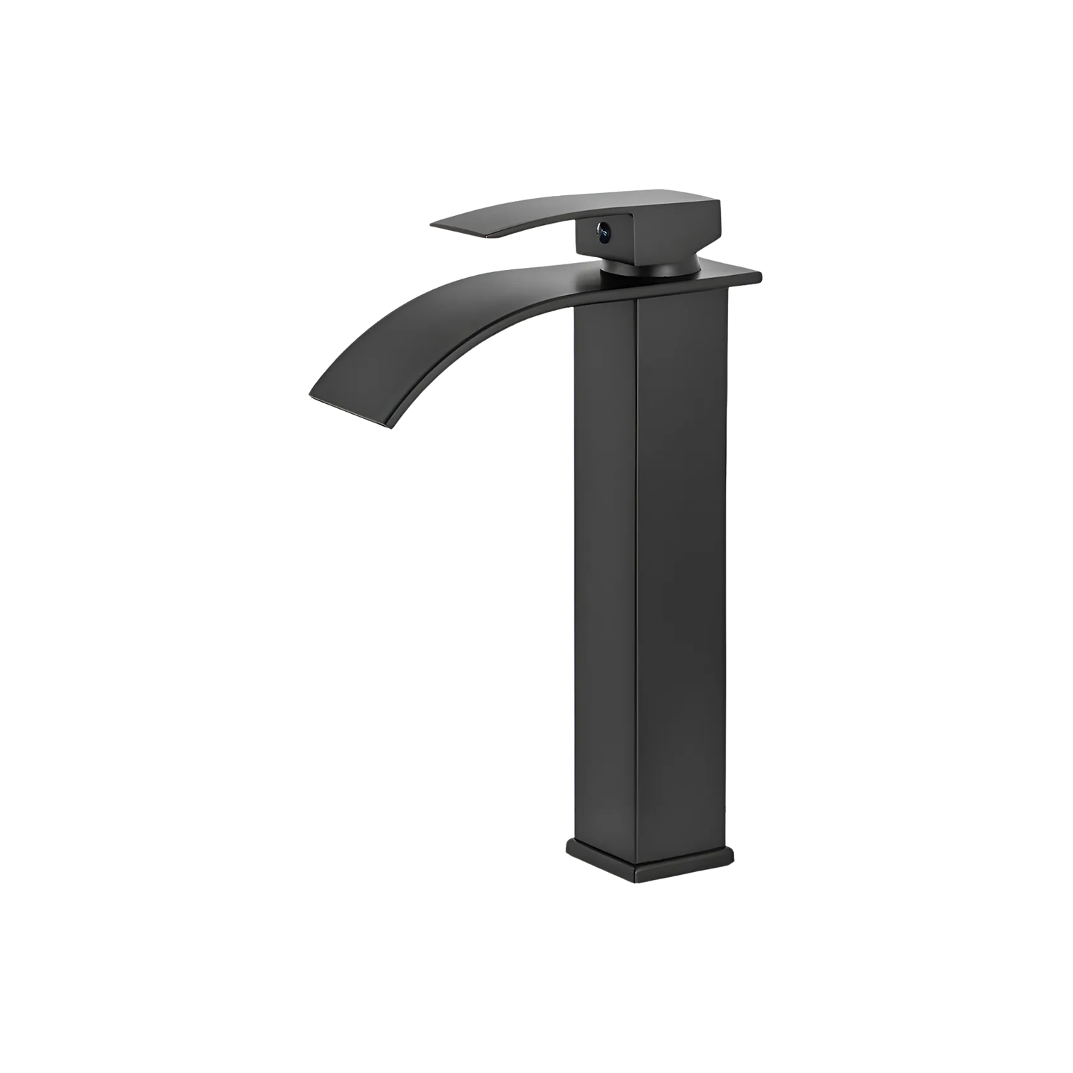 Llave Monomando Alta Negro Mate Cascada Cerrada Para Lavamanos 1