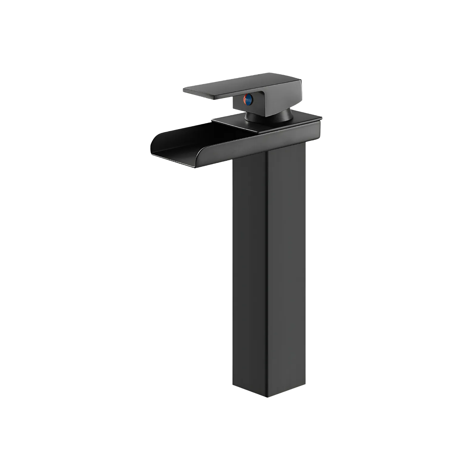 Llave Monomando Alta Negro Mate Cascada Abierta Para Lavamanos 1