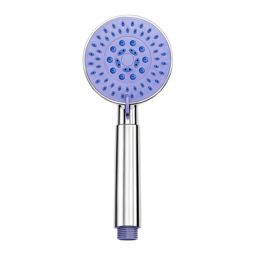 Cabezal Ducha Presión Ajustable Cromada Lila 1