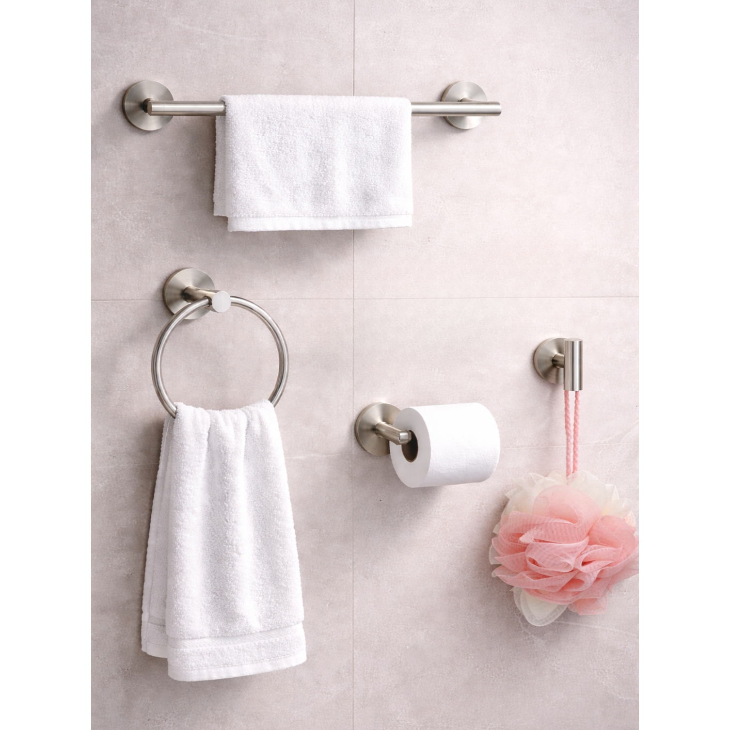 Set De 4 Accesorios De Baño Acero Inoxidable 2
