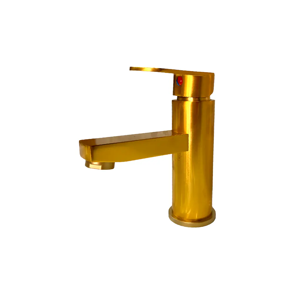 Llave Monomando Para Lavamanos Dorado  1