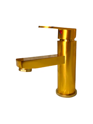 Llave Monomando Para Lavamanos Dorado 