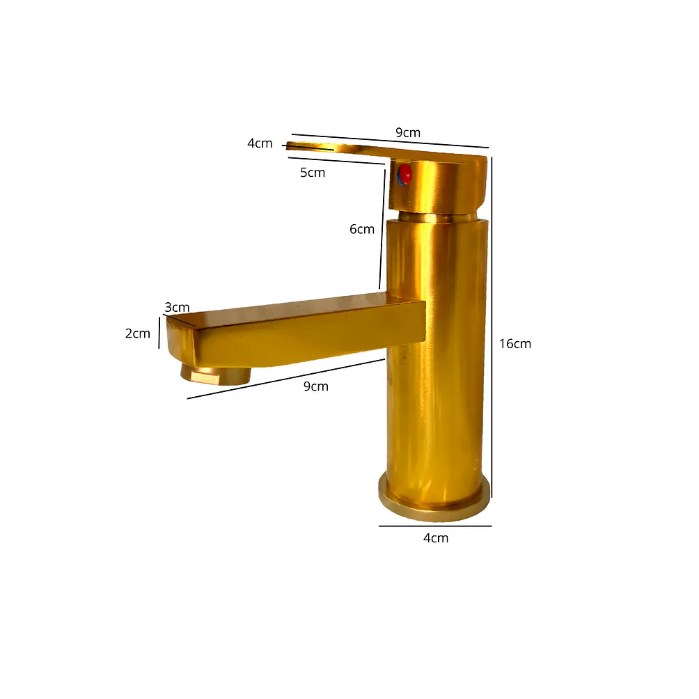 Llave Monomando Para Lavamanos Dorado  2