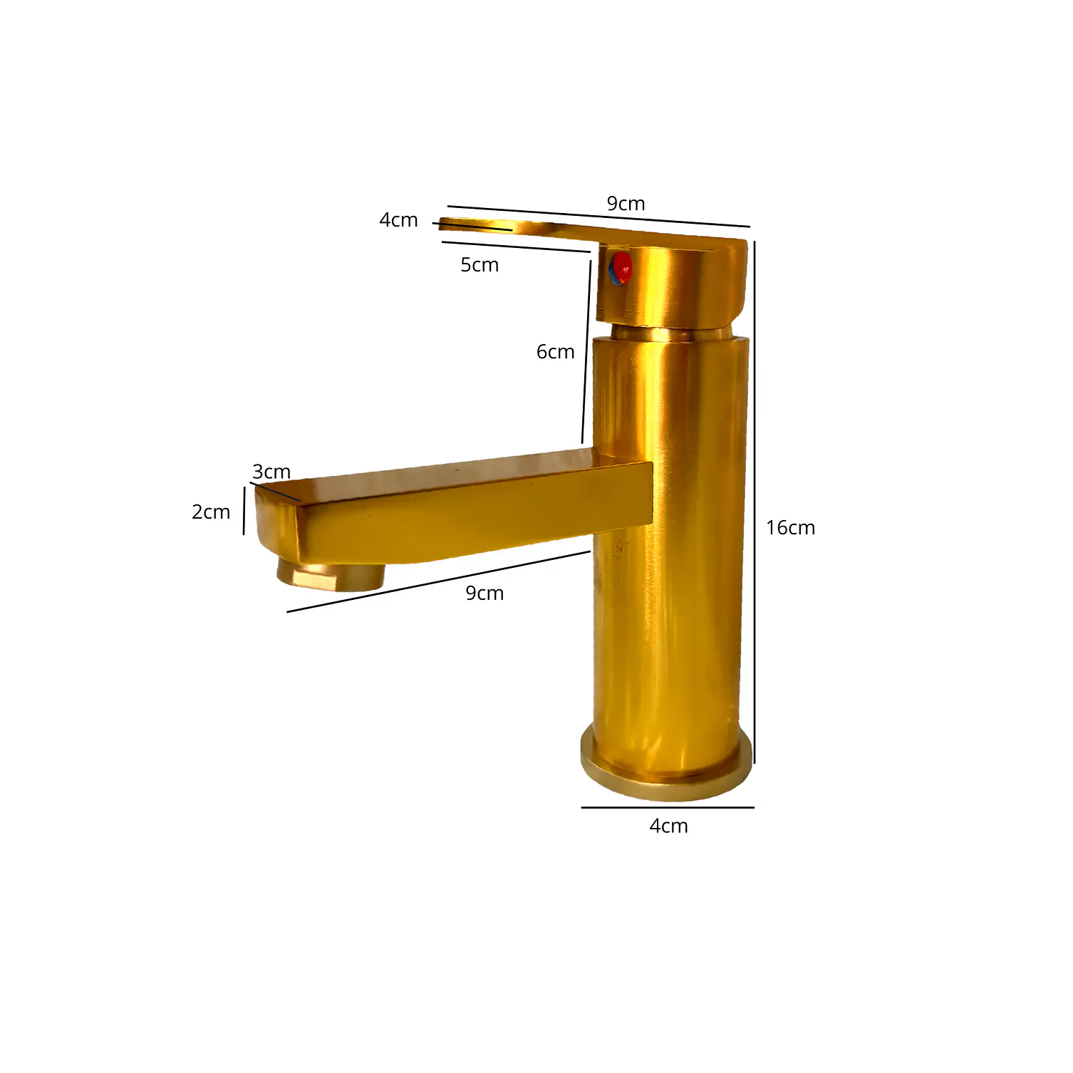 Llave Monomando Para Lavamanos Dorado  2