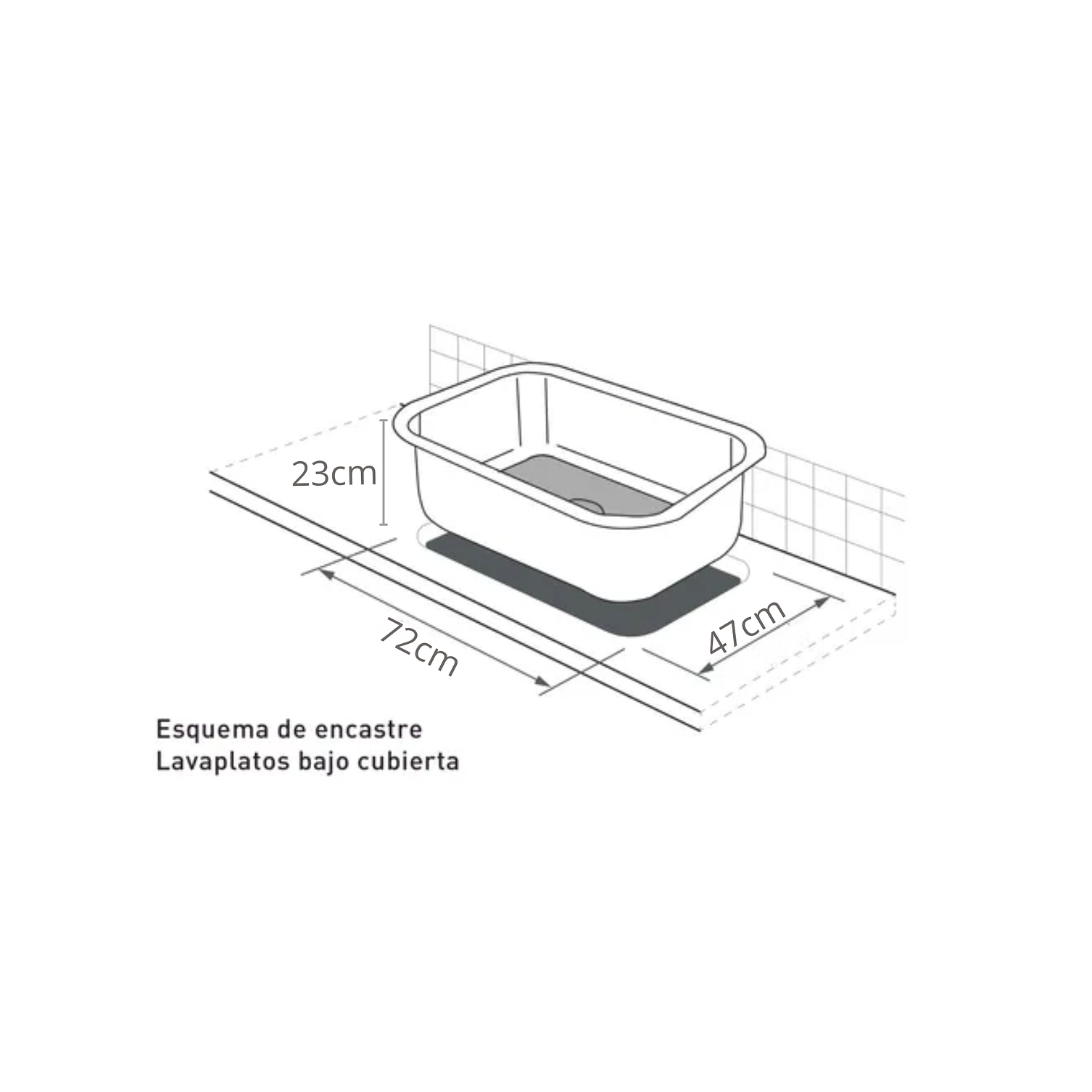  Lavaplatos Simple Empotrado De Acero Inoxidable 1.2mm 5